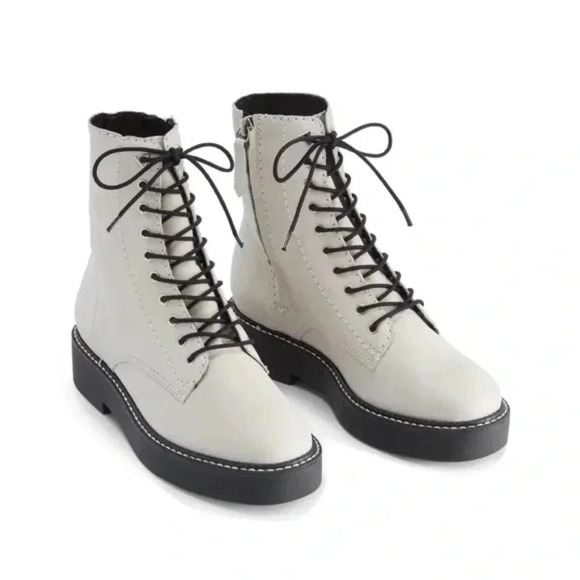 SCHUTZ White Lace Up Mckenzie Bootie - Picture 1 of 9